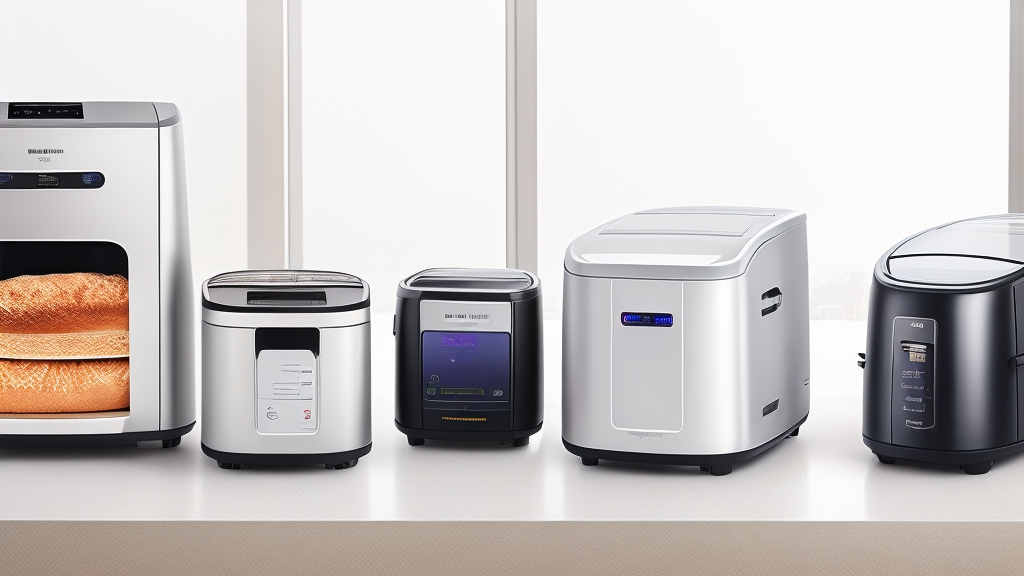 Három különböző kenyérsütőgép kategória egymás mellett alap, középkategóriás és prémium modellek jellemző kenyereikkel